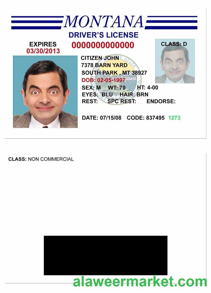 USA Montana driving license version 3